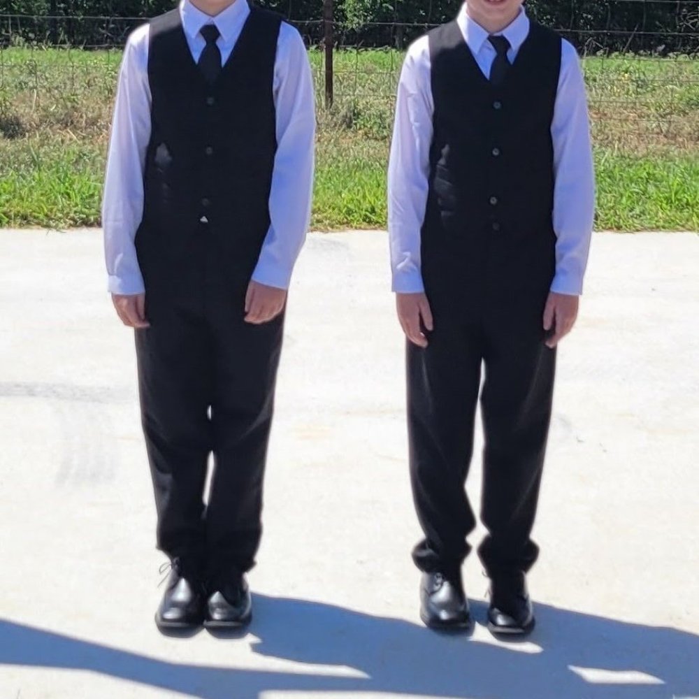 Visaccy Boy's Suit Slim Fit Dress Clothes Ring Bearer Outfit, Black